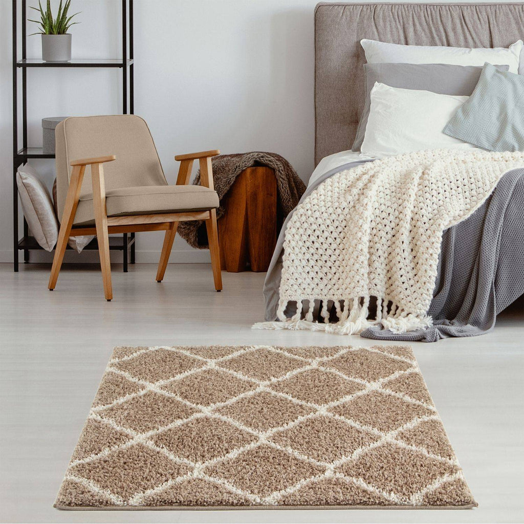 Moroccan Beige Shaggy Rug