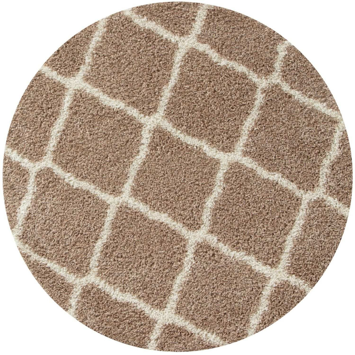 Moroccan Beige Shaggy Rug Ø 120 cm