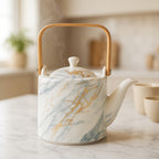 White Marble Effect Teapot