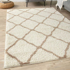 Moroccan Ivory Shaggy Rug