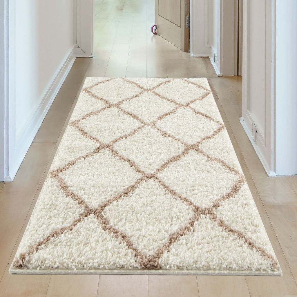 Moroccan Ivory Shaggy Rug