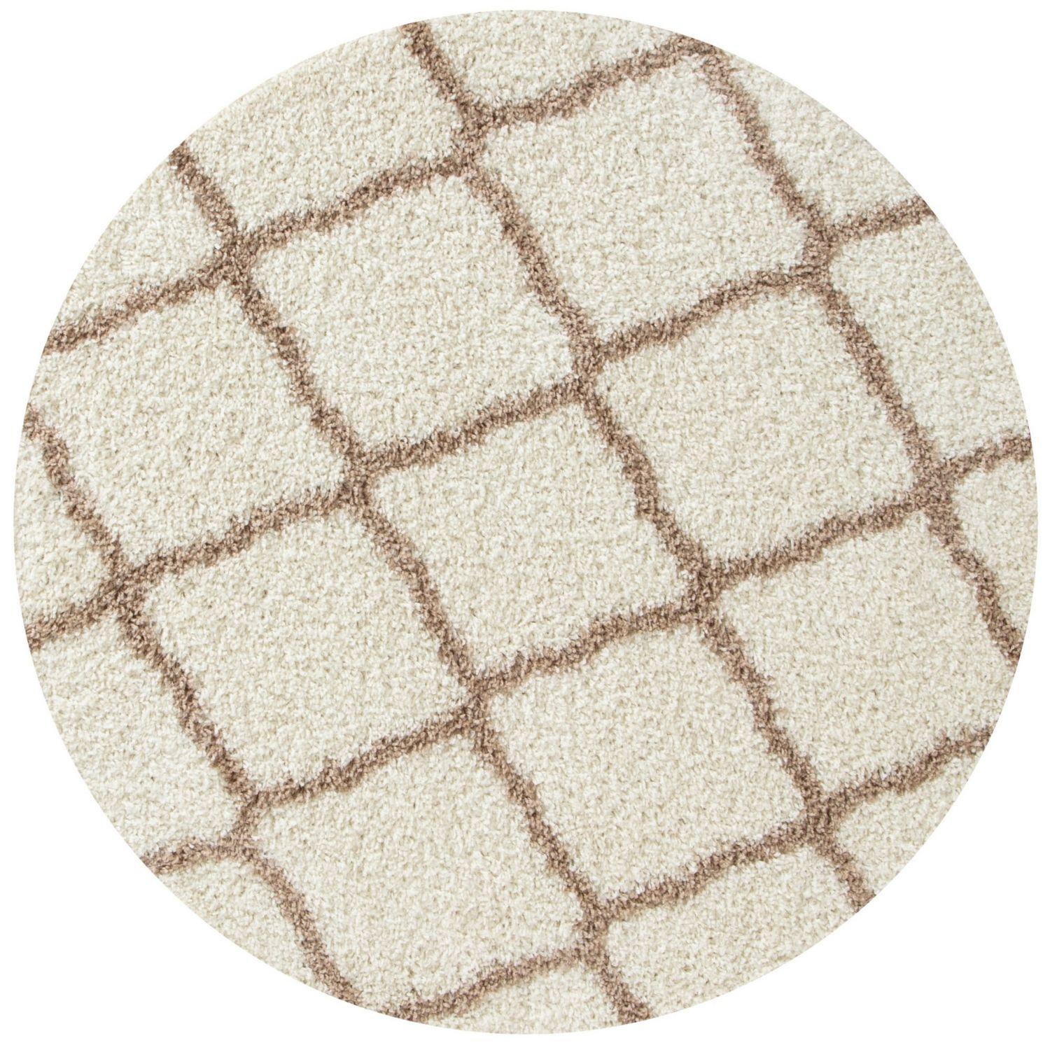 Moroccan Ivory Shaggy Rug Ø 120 cm