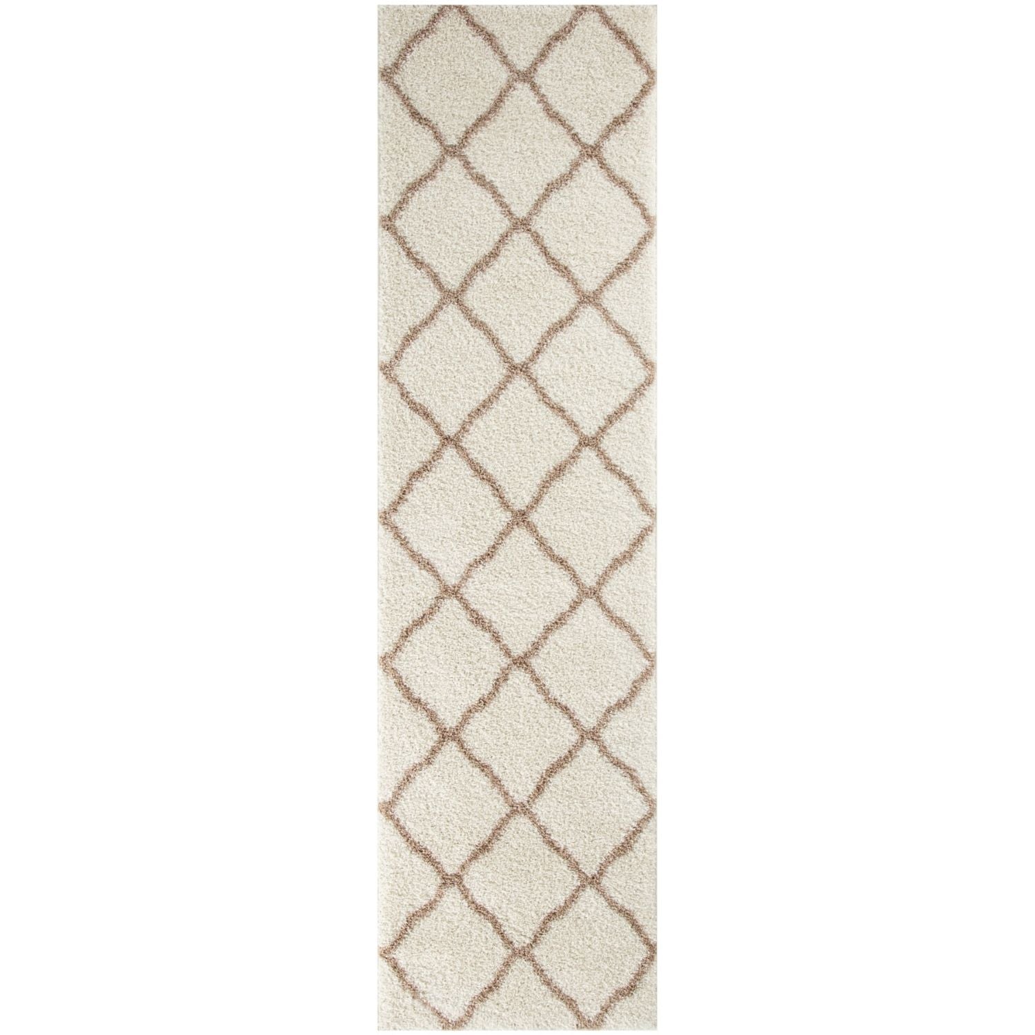 Moroccan Ivory Shaggy Rug 80X300 cm