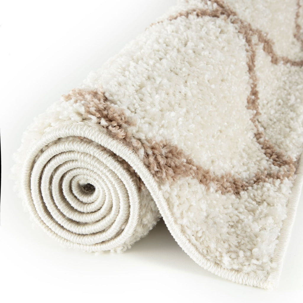 Moroccan Ivory Shaggy Rug
