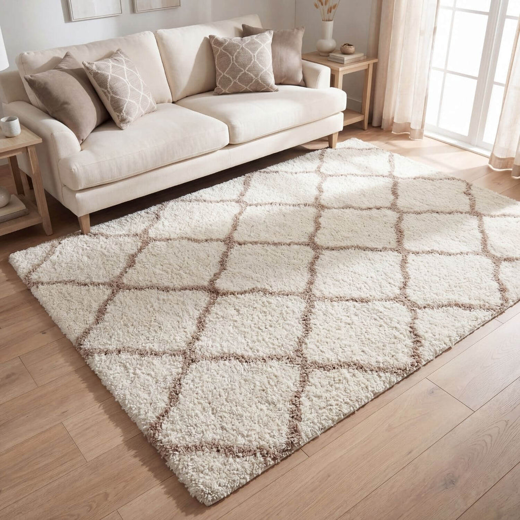Moroccan Ivory Shaggy Rug