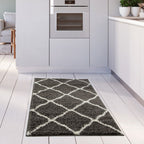 Moroccan Dark Grey Shaggy Rug