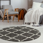 Moroccan Dark Grey Shaggy Rug