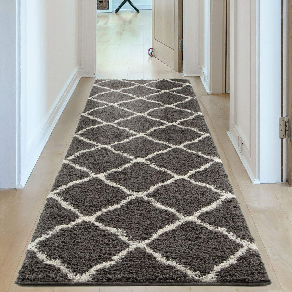 Moroccan Dark Grey Shaggy Rug