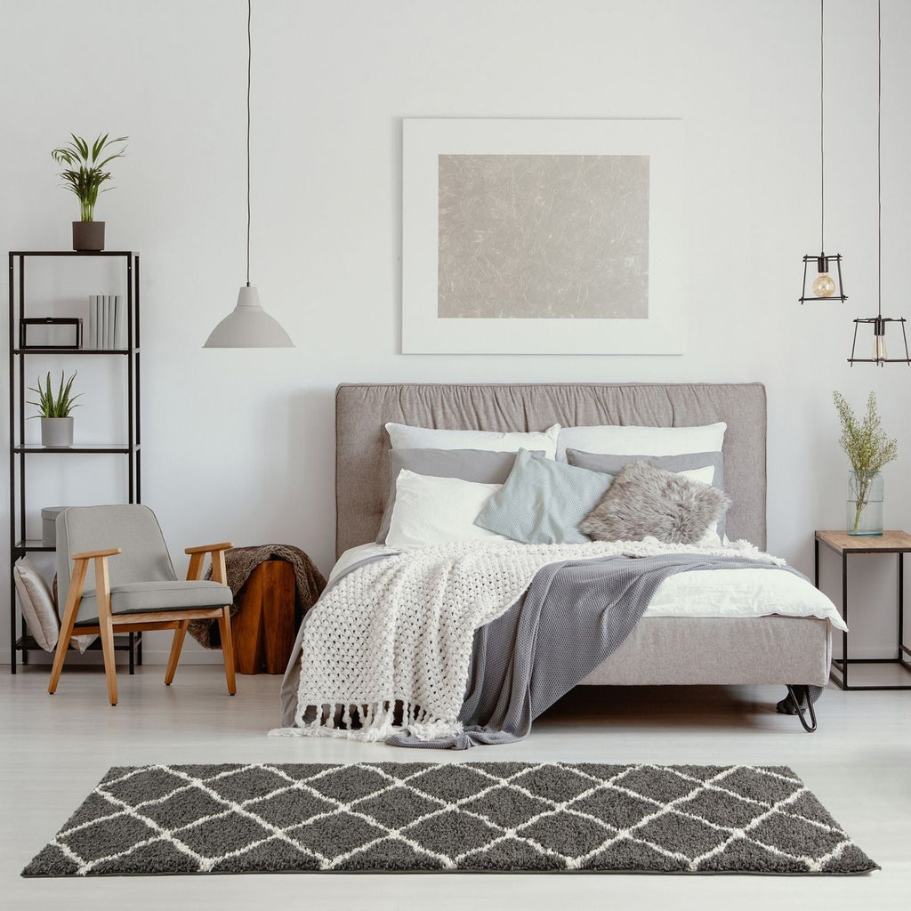 Moroccan Dark Grey Shaggy Rug