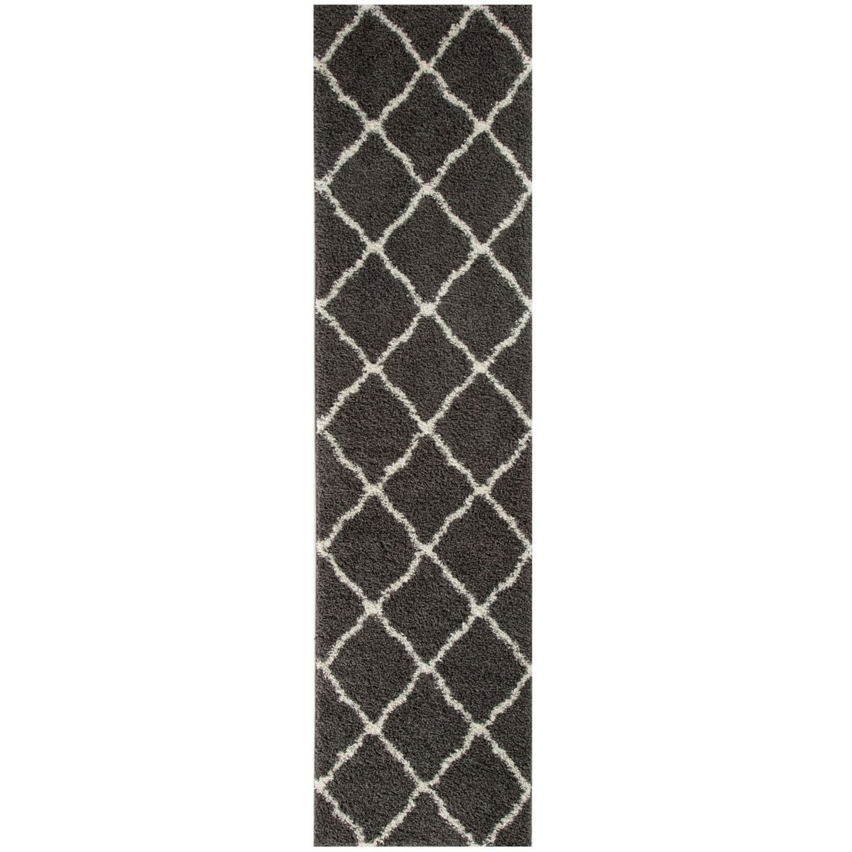 Moroccan Dark Grey Shaggy Rug 80X300 cm