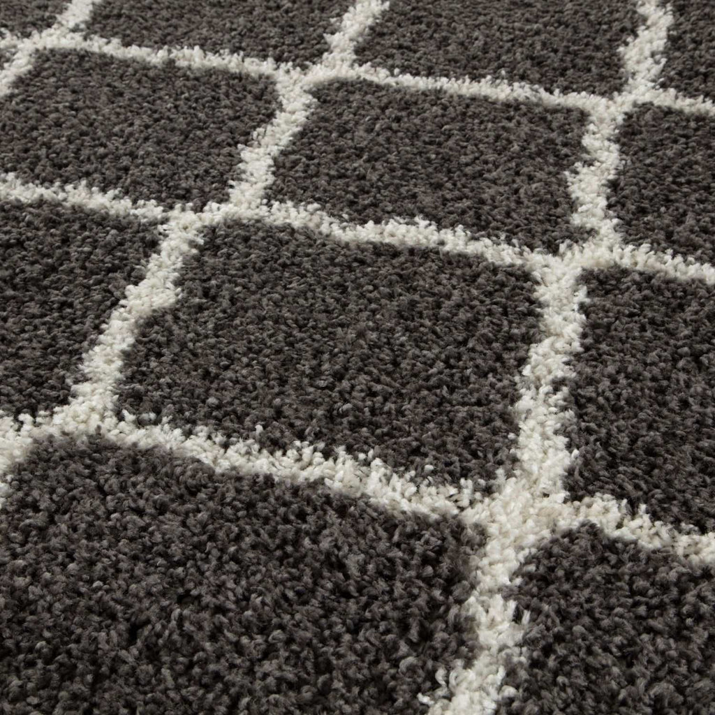 Moroccan Dark Grey Shaggy Rug