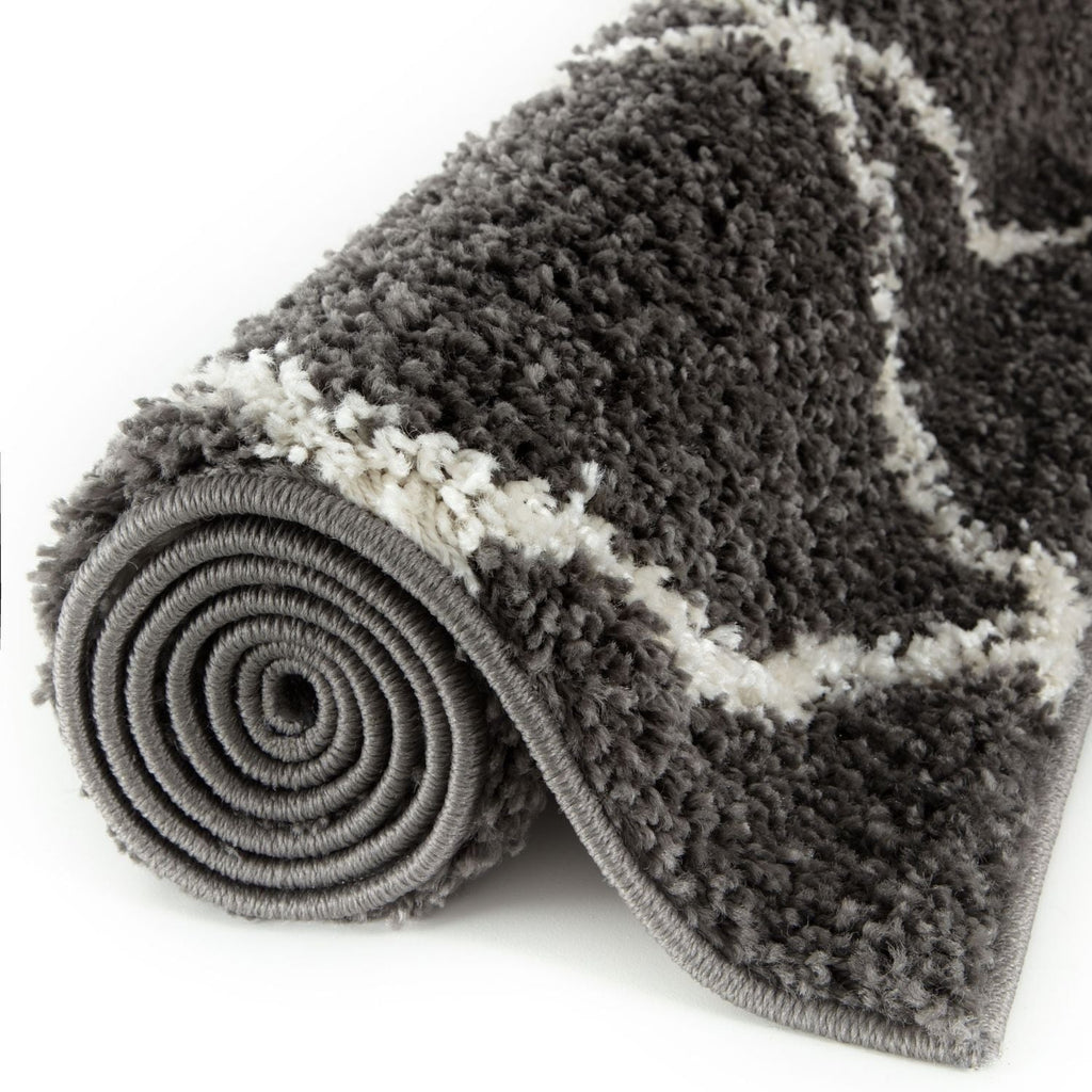 Moroccan Dark Grey Shaggy Rug