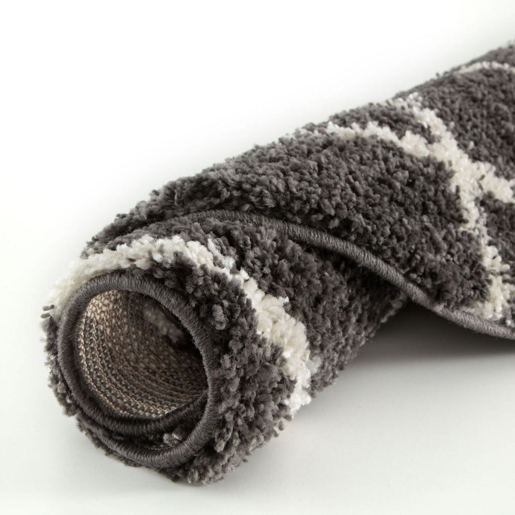 Moroccan Dark Grey Shaggy Rug