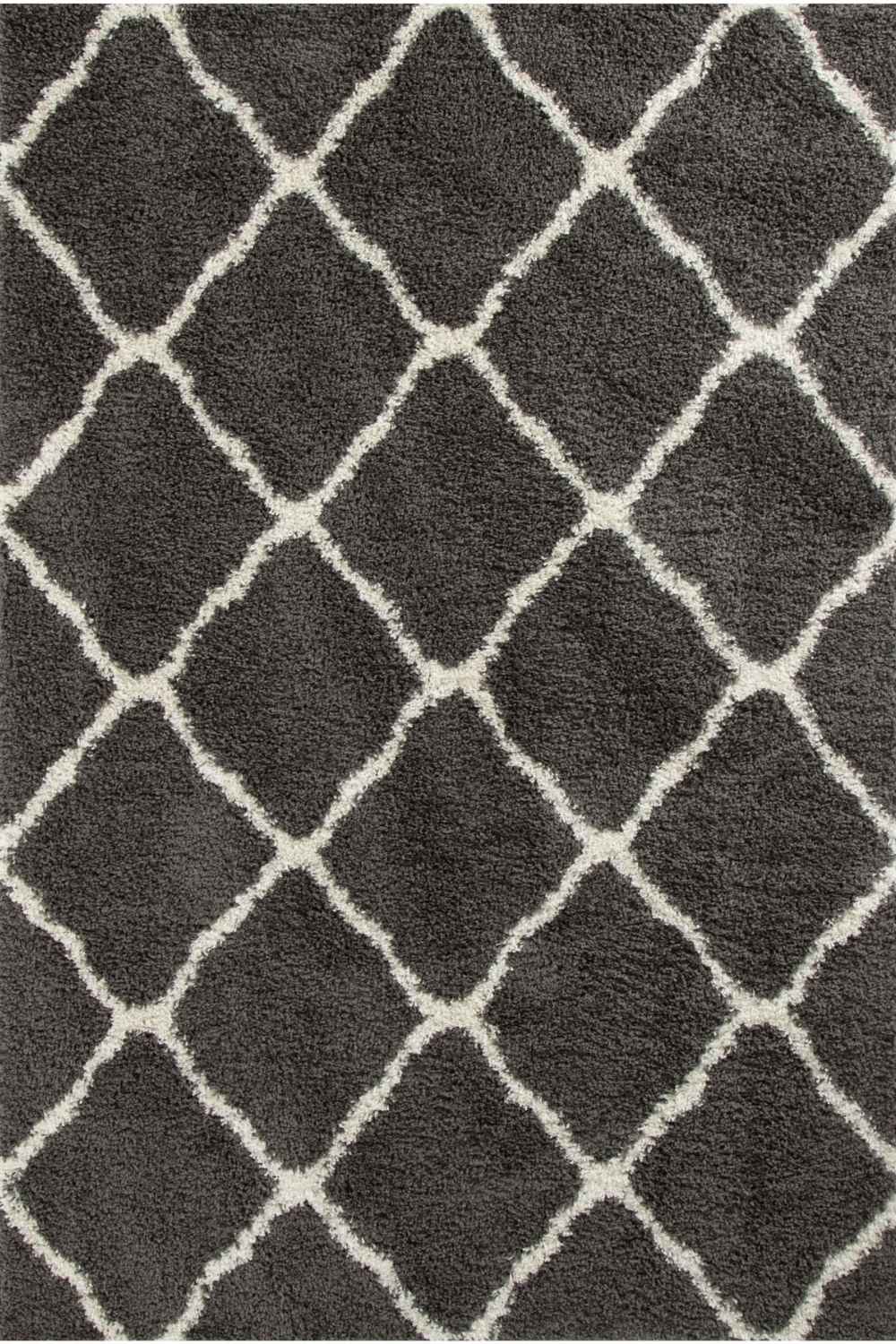 Moroccan Dark Grey Shaggy Rug