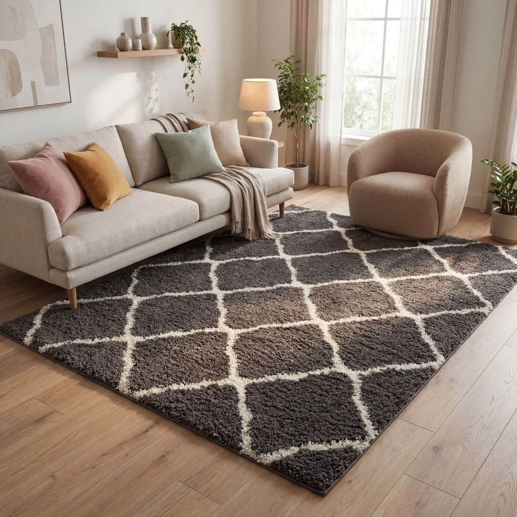 Moroccan Dark Grey Shaggy Rug