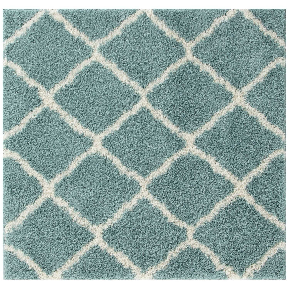 Moroccan Duck Egg Blue Shaggy Rug 120X120 cm