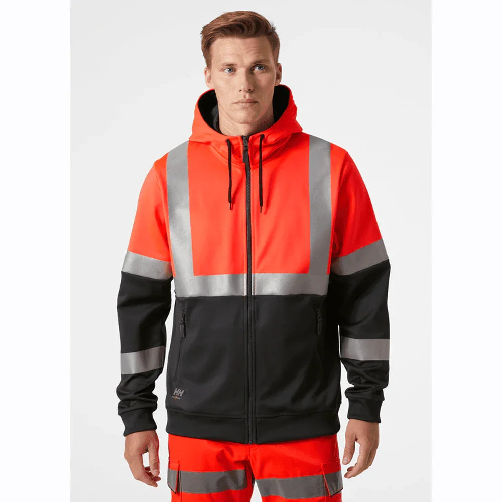 Helly Hansen 79259 Addvis Hi-Vis Zip Hoodie Sweatshirt