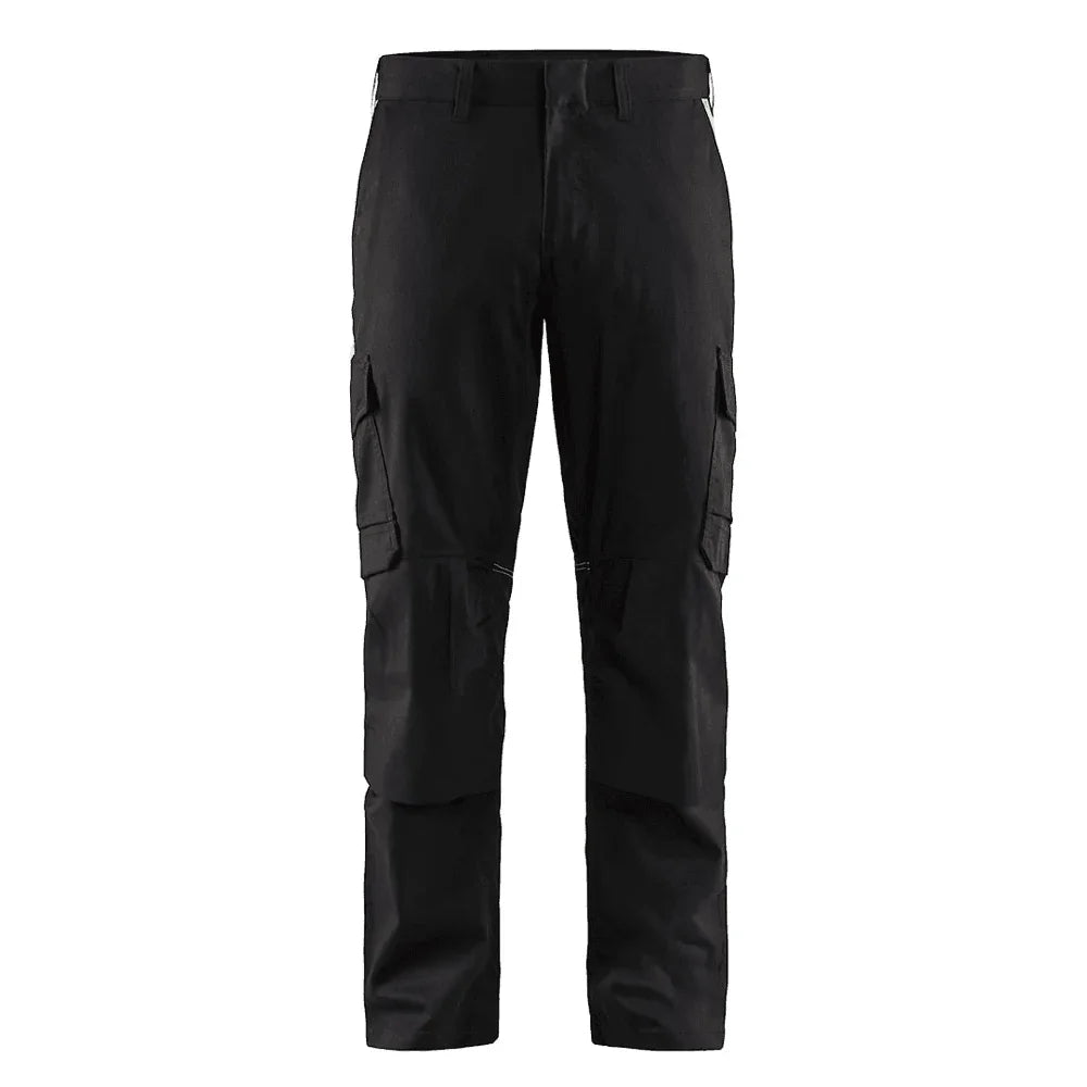 Blaklader 1448 Industry Stretch Kneepad Trousers Black/Hi-Vis Yellow