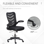 Mesh Office Chair Home Swivel Task Chair, Lumbar Support, Black