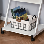 Movable Computer Desk with 4 Moving Wheels Sliding Keyboard Tray White