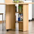 Foldable Dining Table with Storage Shelves for Kitchen, Dining Room