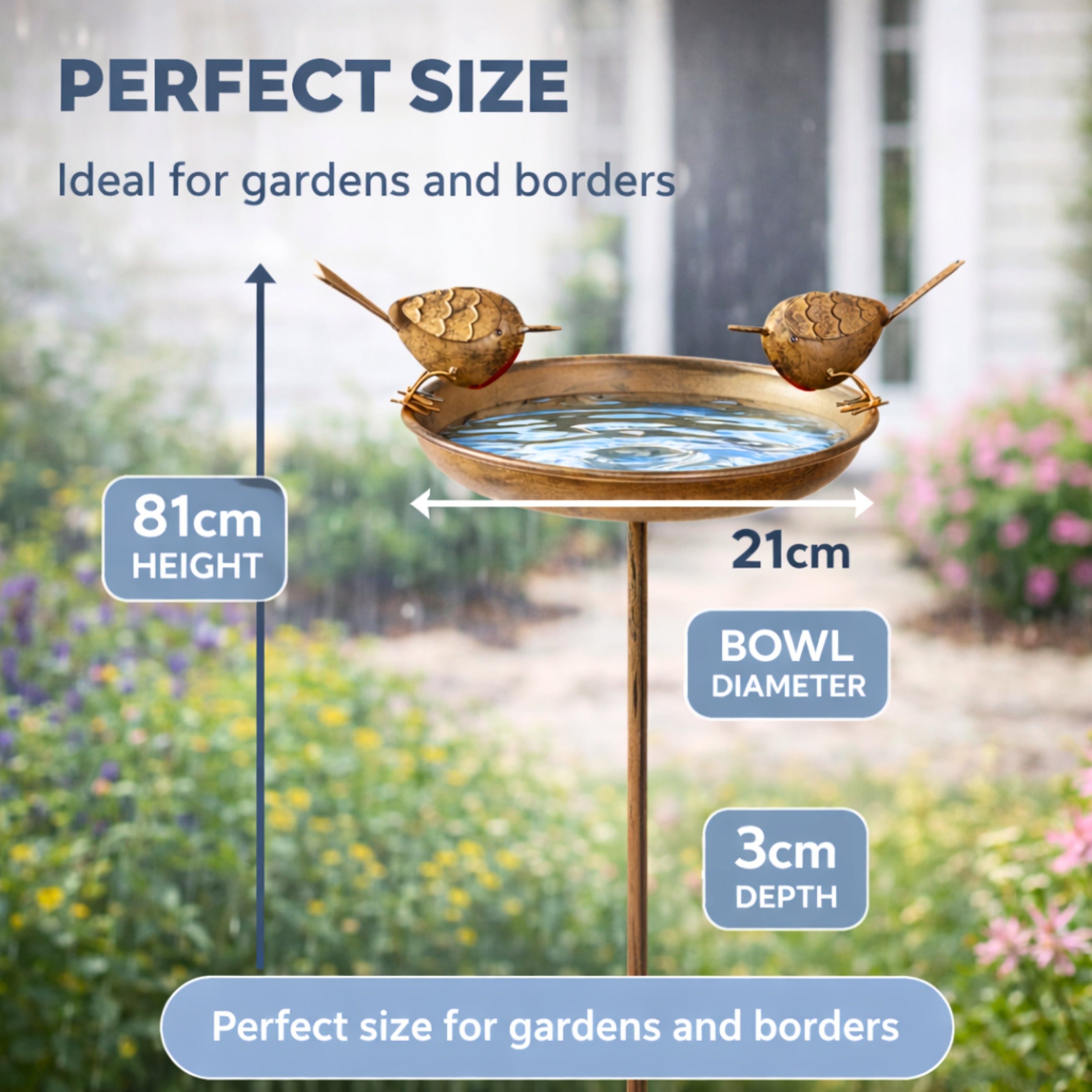 Robin Bird Bath & Feeder Stake