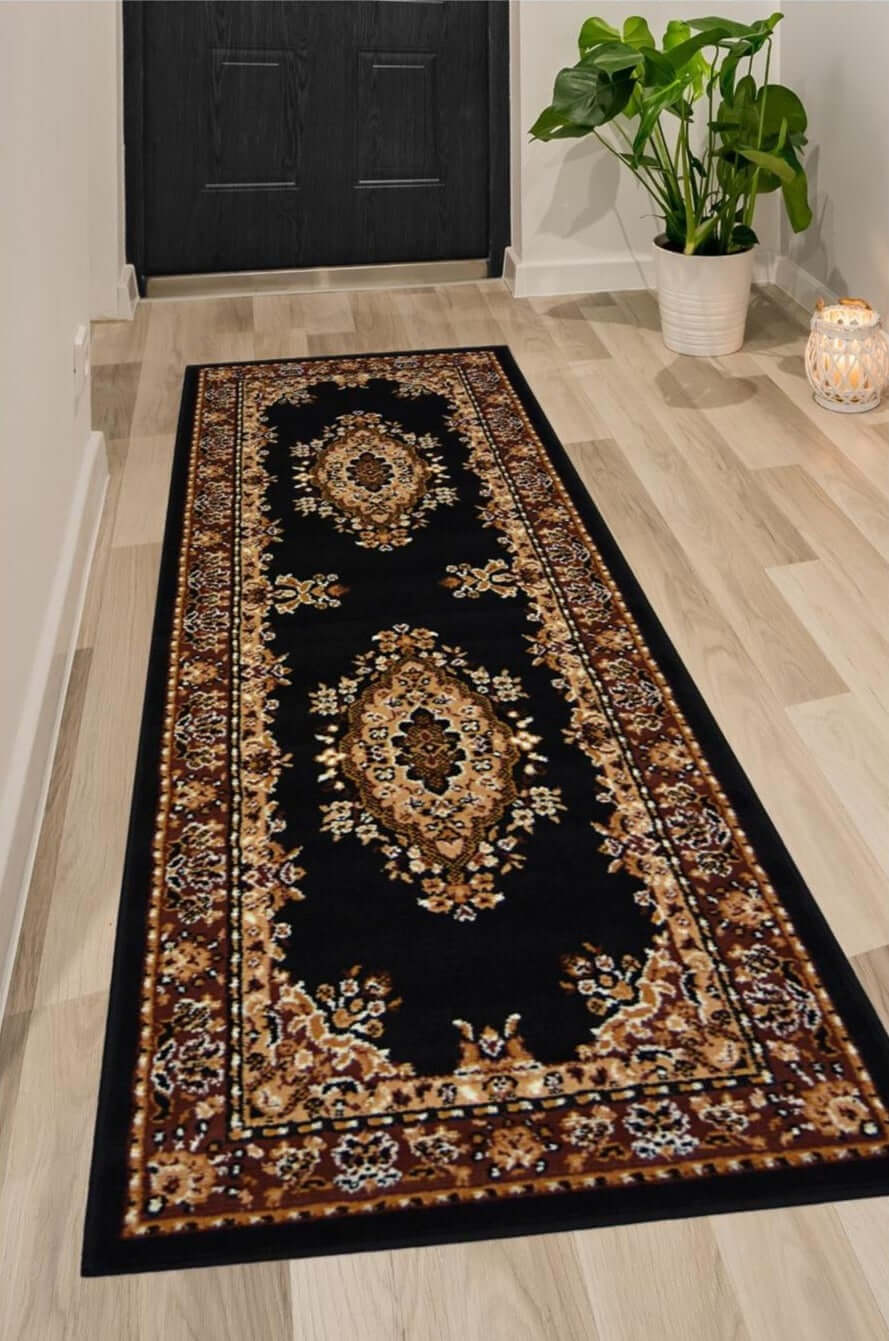 Maestro Traditional Black Rug