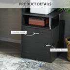 Computer Desk PC Workstation with Drawer, Shelves and CPU Storage Rack, Home Office Furniture, 152 x 60 x 88cm, Black with Wood Grain