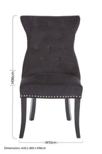 Black Cotton Velvet Dining Chair