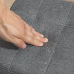 Linen-Look Square Padded Footstool - Grey
