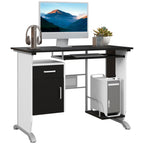 Computer Desk with Sliding Keyboard Tray, Storage Drawers and Host Box Shelf, Home Office Desk, Study Workstation, 100 x 52 x 75cm, Black Black