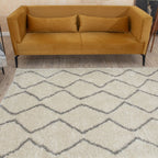 Moroccan Ivory Grey Shaggy Rug