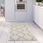 Moroccan Ivory Grey Shaggy Rug