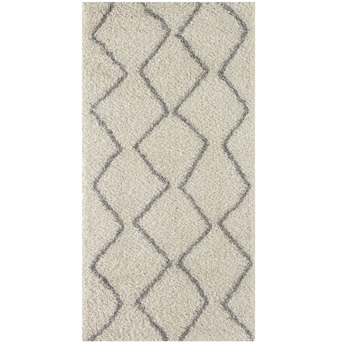 Moroccan Ivory Grey Shaggy Rug 80X150 cm