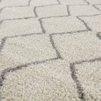 Moroccan Ivory Grey Shaggy Rug