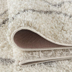 Moroccan Ivory Grey Shaggy Rug