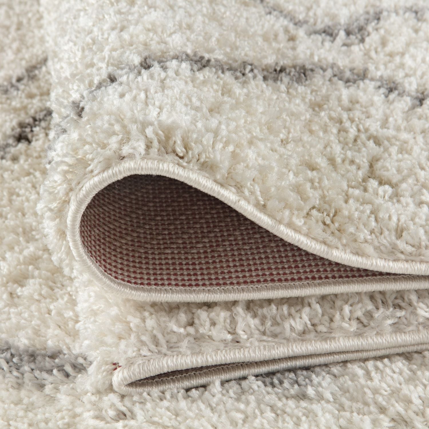 Moroccan Ivory Grey Shaggy Rug