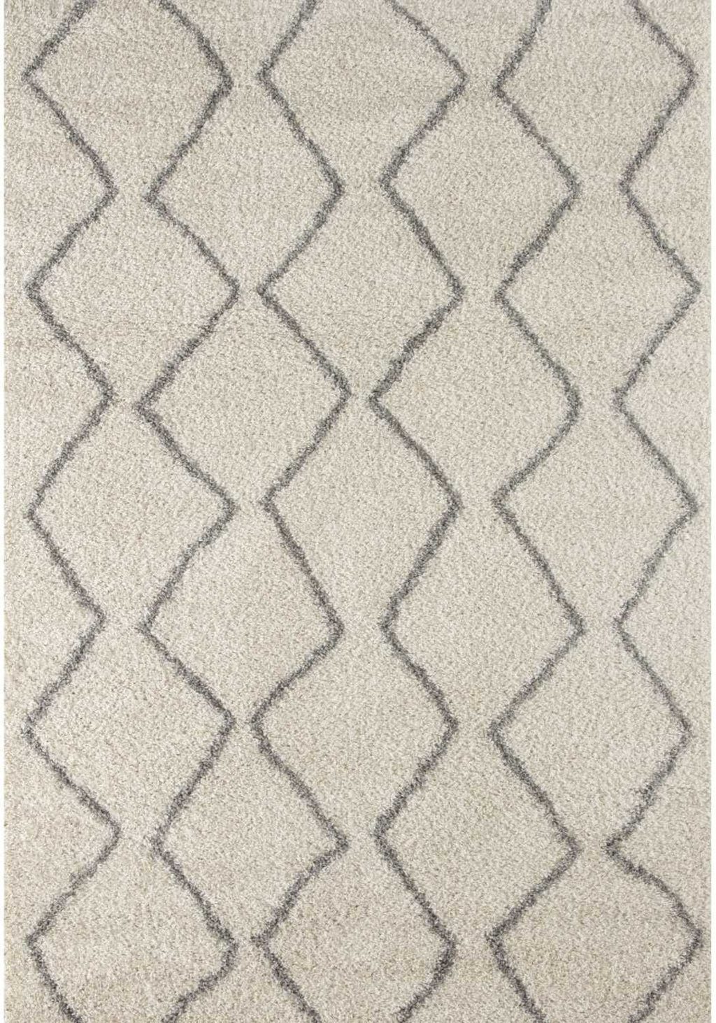 Moroccan Ivory Grey Shaggy Rug 240X340 cm
