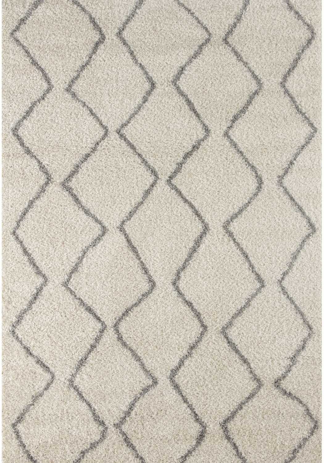 Moroccan Ivory Grey Shaggy Rug 240X340 cm