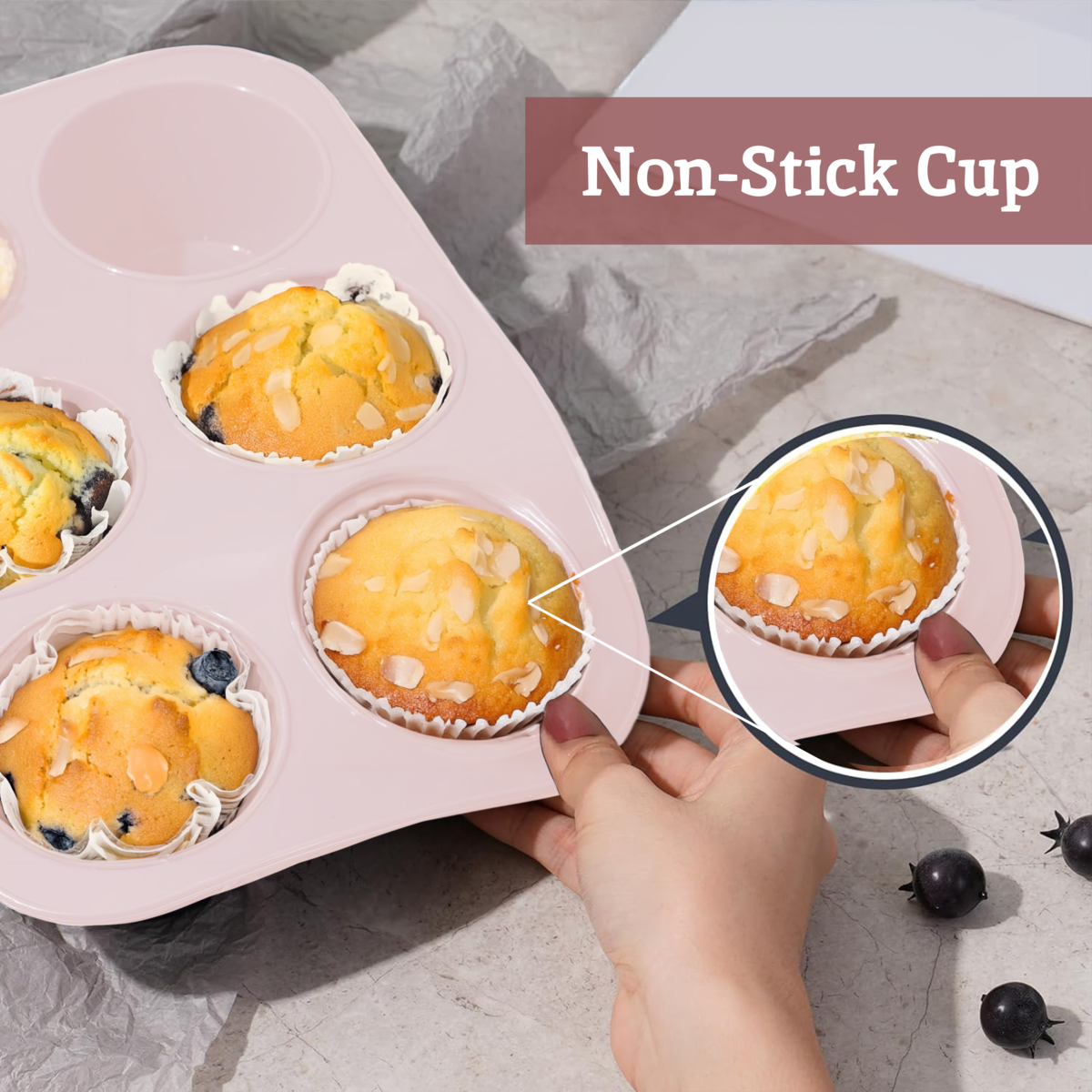 Pastel Pink 6 Cup Muffin Mould