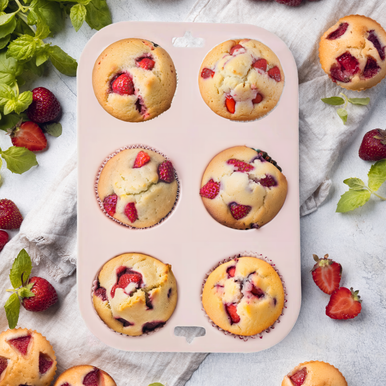 Pastel Pink 6 Cup Muffin Mould
