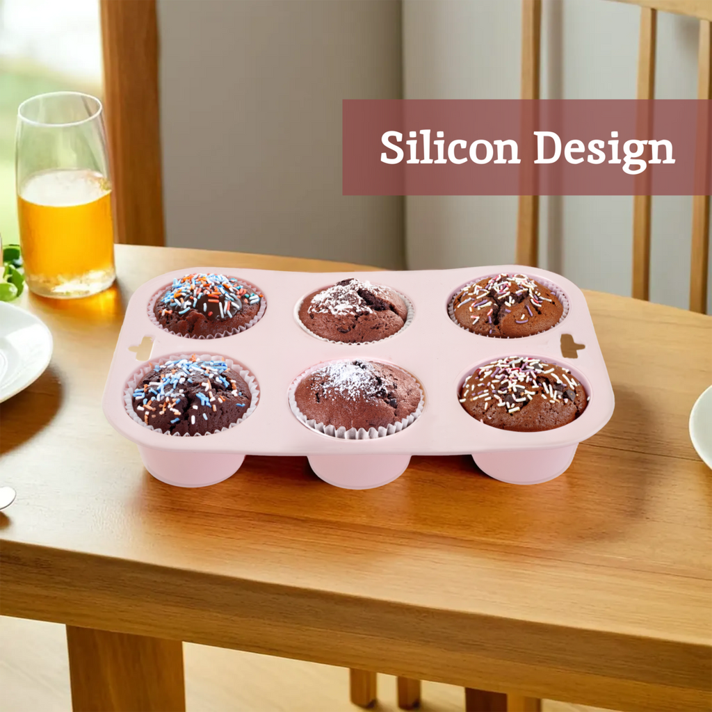 Pastel Pink 6 Cup Muffin Mould