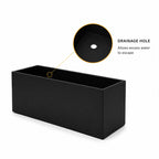 Galvanised Steel Black Trough Metal Planter - 80cm x 30cm