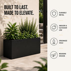 Galvanised Steel Black Trough Metal Planter - 80cm x 30cm
