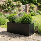 Galvanised Steel Black Trough Metal Planter - 80cm x 30cm