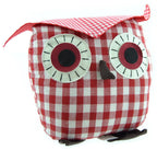 19cm Red Checkered Door Stop - Owl