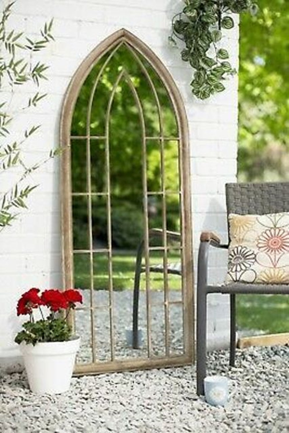 116cm Metal Window Wall Mirror