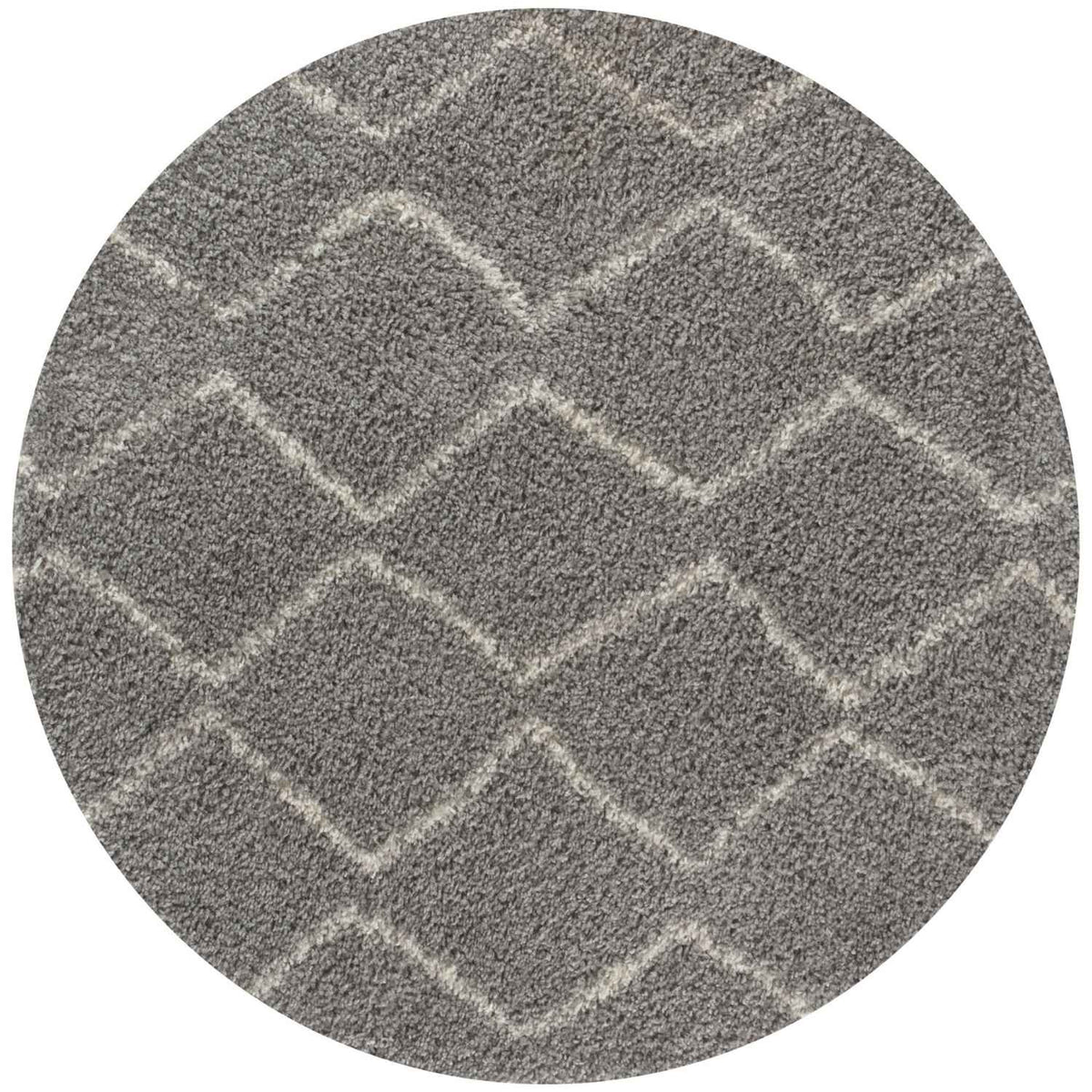 Moroccan Grey Shaggy Rug Ø 120 cm
