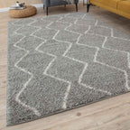 Moroccan Grey Shaggy Rug