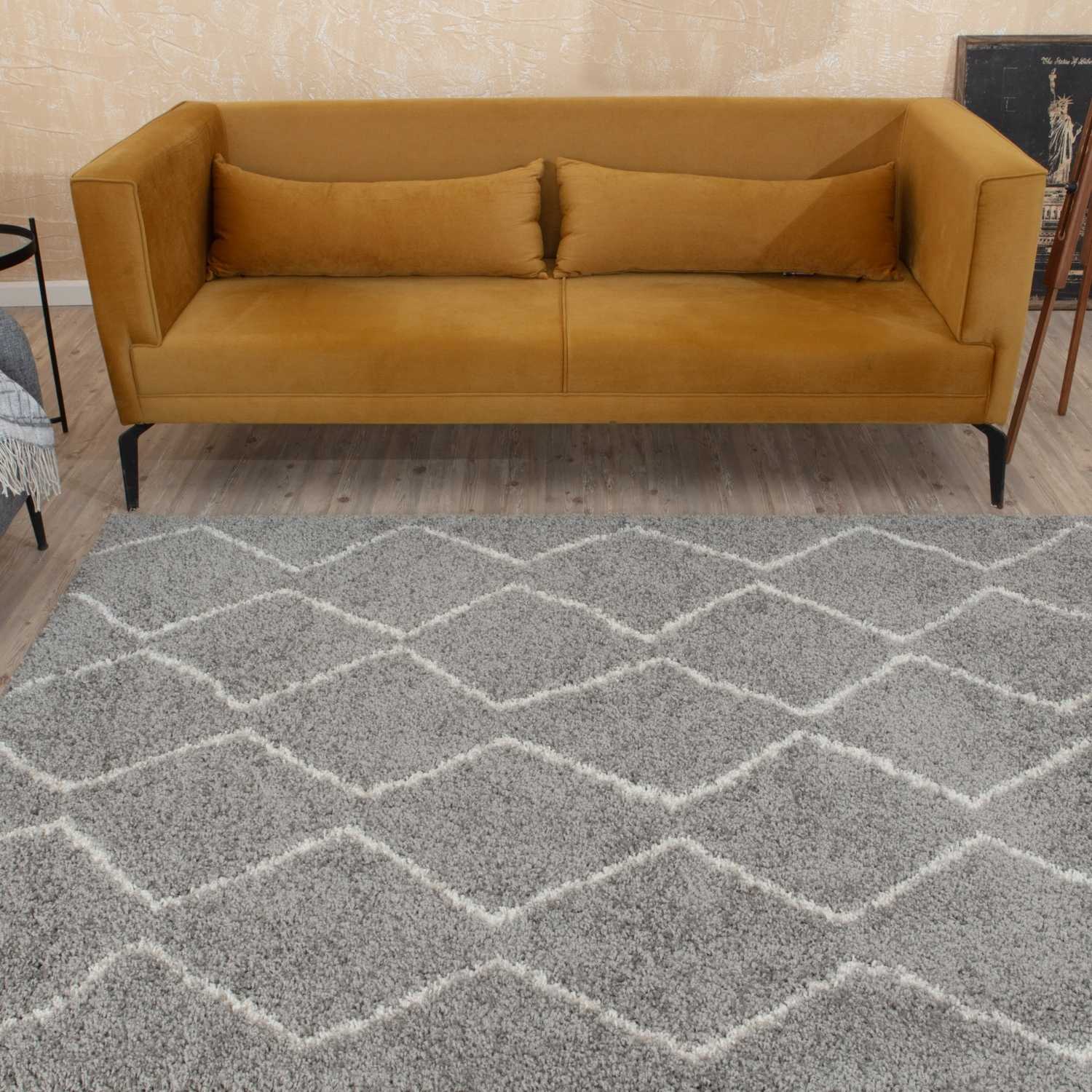 Moroccan Grey Shaggy Rug